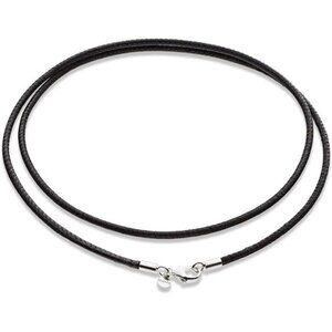 Genuine 2mm Black or Brown Italian Leather Cord Chain Necklace for Men Women